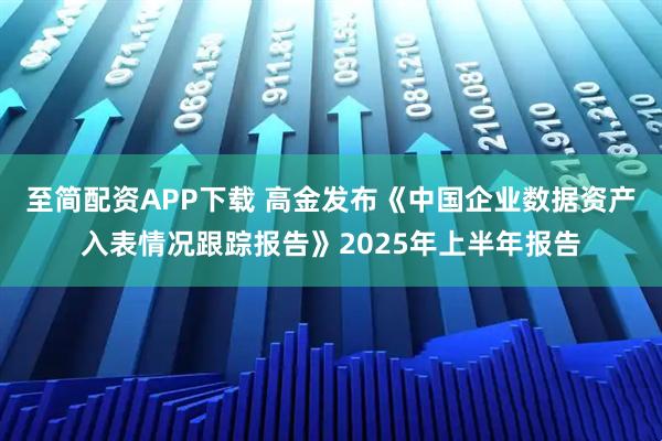 至简配资APP下载 高金发布《中国企业数据资产入表情况跟踪报告》2025年上半年报告
