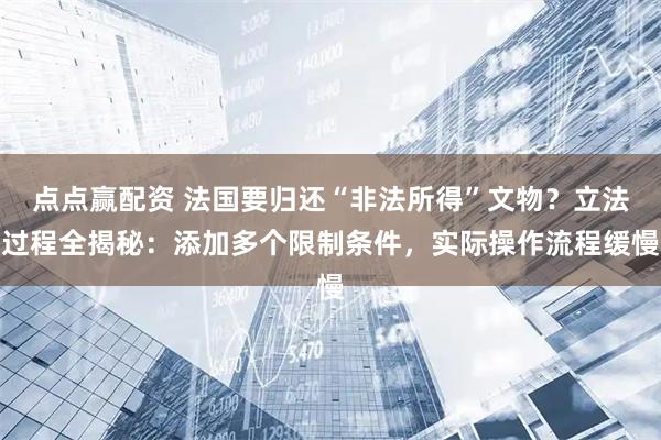 点点赢配资 法国要归还“非法所得”文物？立法过程全揭秘：添加多个限制条件，实际操作流程缓慢